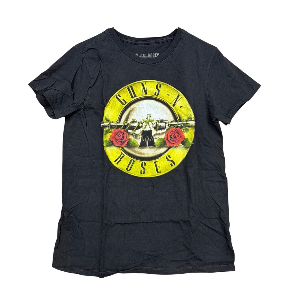 Guns N Roses Womens Graphic Tee Black Short Sleeve Crew Neck Band Tee Medium